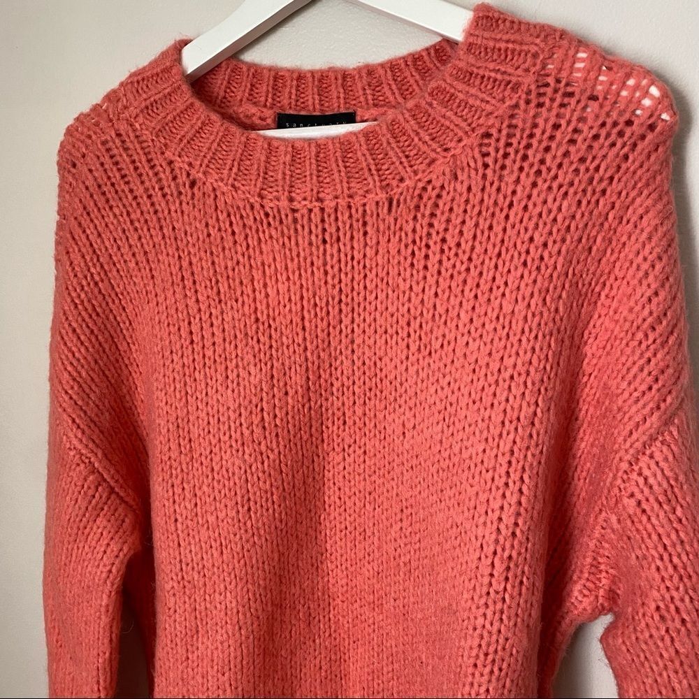 Sanctuary Sweater Coral Crewneck New Year New You Knit Casual Pink Telluride - Picture 2 of 9